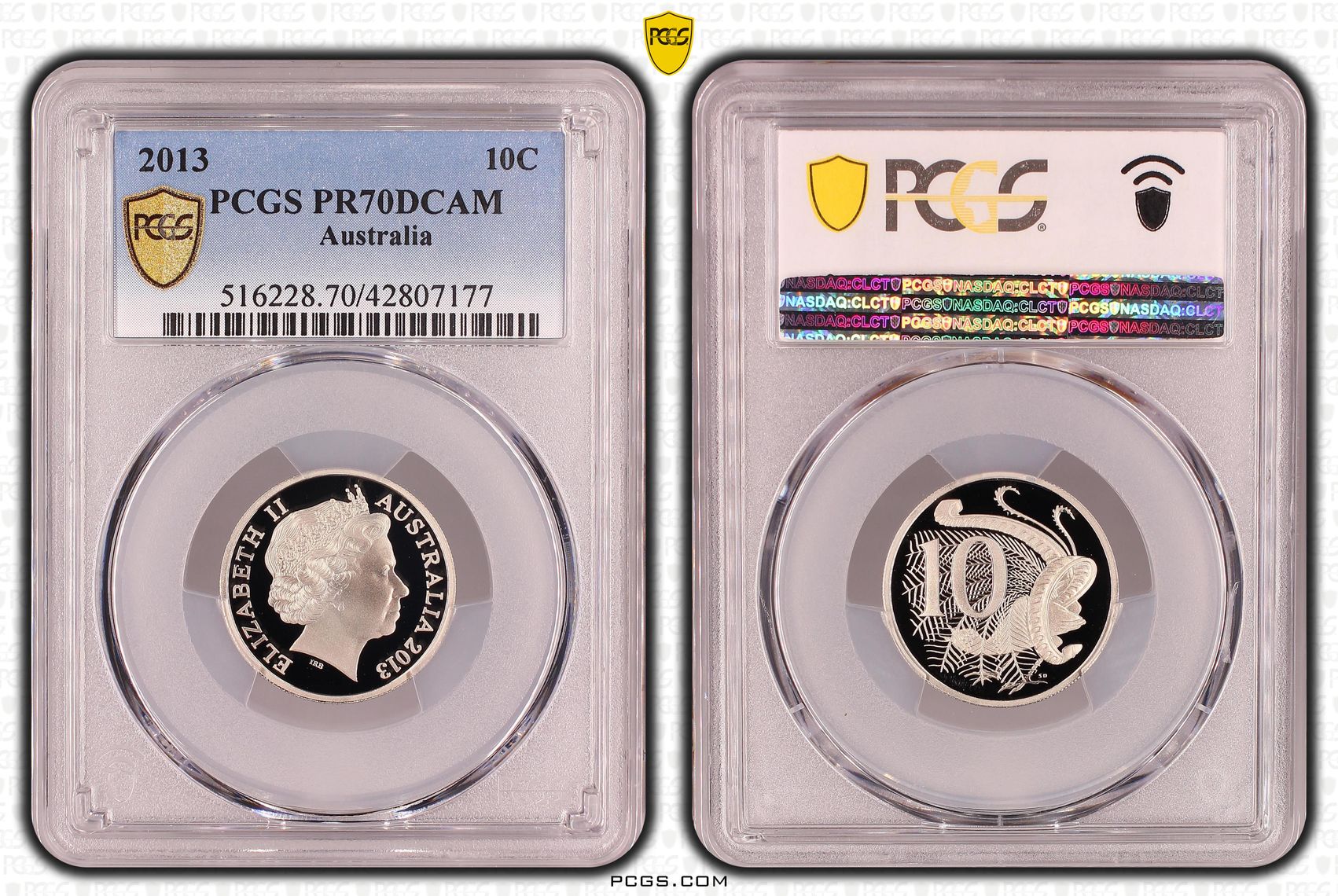 2013 Australia Ten Cent, 10c PCGS - PR70DCAM POP 56/0 -177