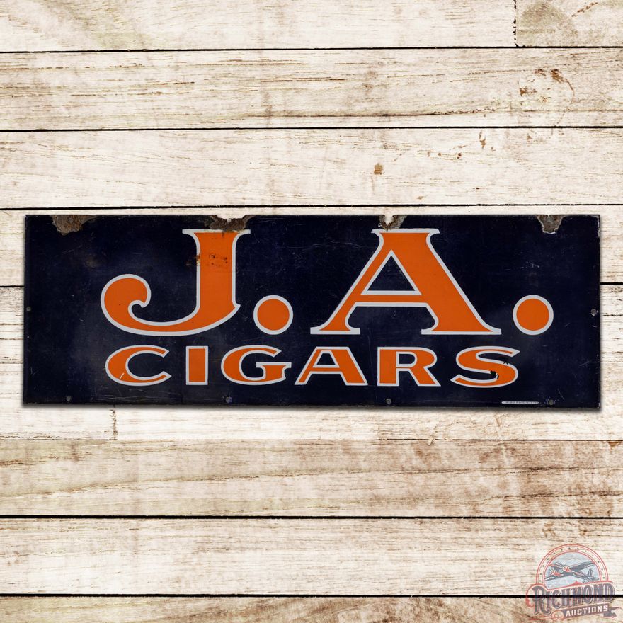J.A. Cigars Horizontal Single Sided Porcelain Sign