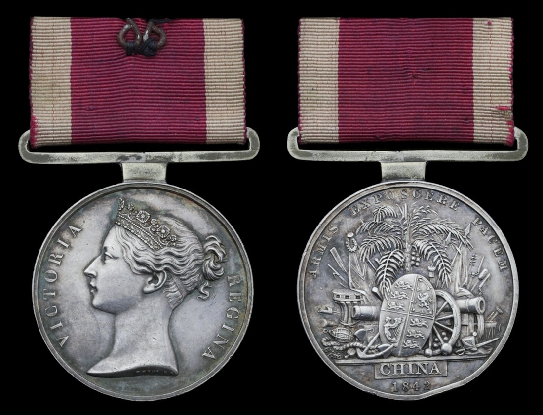 China 1842 (William Young. 55th Regiment Foot.), original suspension ...