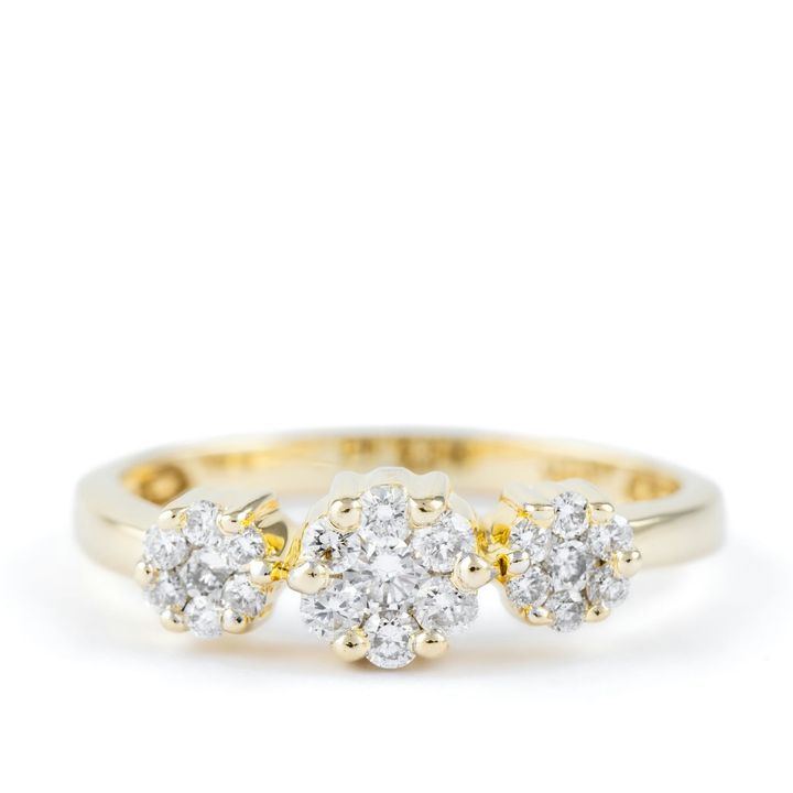 0.40 Carat Diamond Cluster Ring 14ct Gold