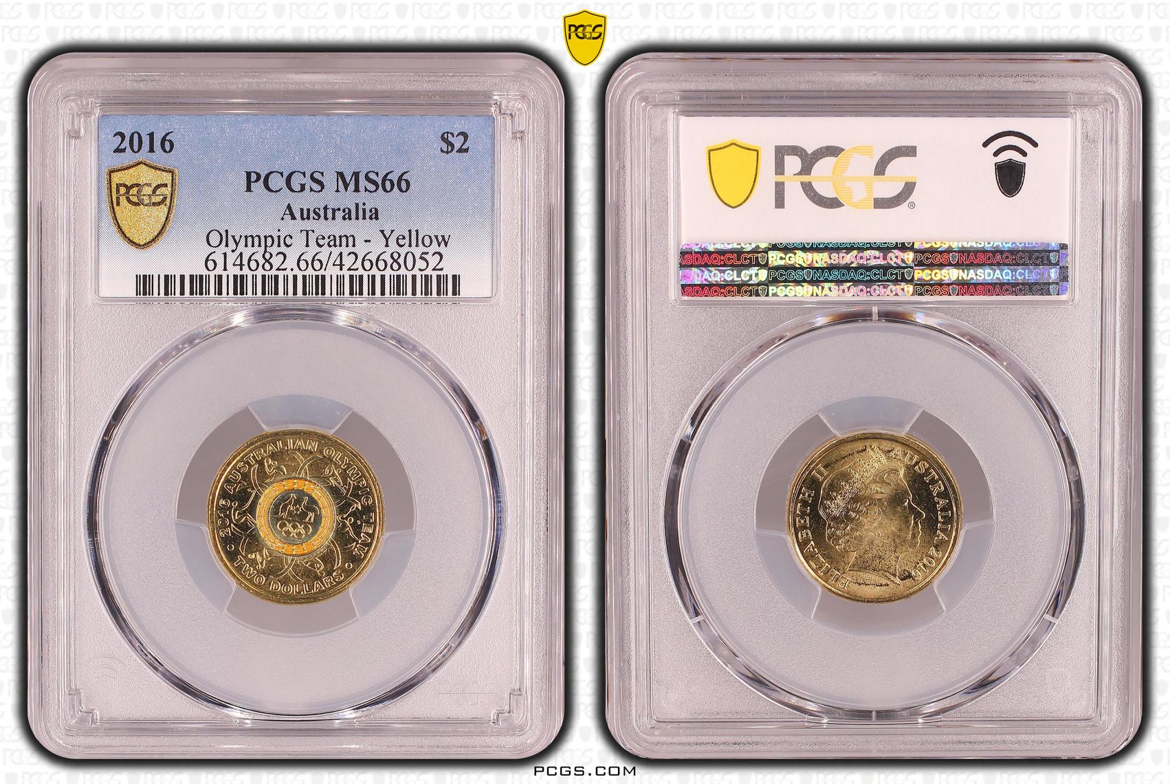 2016 Australia Two Dollar, $2 Olympic Team - Yellow PCGS - MS66 -052