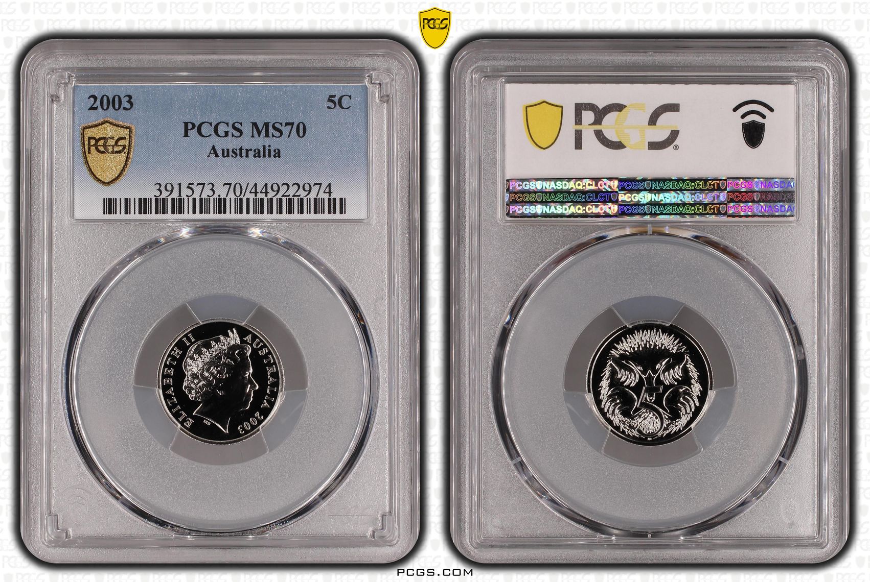 12 · 2003 Australia Five Cent, 5c PCGS - MS70 POP 11/0 -974