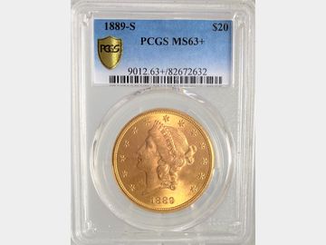 1889 USA LIBERTY 'SAN FRANCISCO' GOLD 20 DOLLAR COIN MS63 + RARE