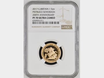 2017 ELIZABETH II '200TH ANNIVERSARY' PROOF GOLD SOVEREIGN PF70 UCAM TOP POP!