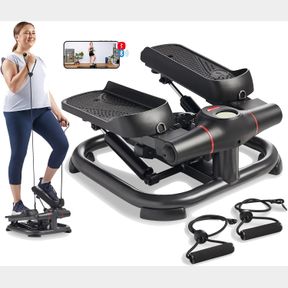 ONE SIZE SUNNY HEALTH & FITNESS TOTAL BODY SMART 2-IN-1 STEPPER MACHINE, TOTAL BODY WORKOUT, ADJUSTABLE HYDRAULIC, LCD MONITOR, RE