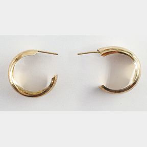 9CT GOLD PLATED STERLING SILVER HALF HOOP EARRINGS - 51929/10093