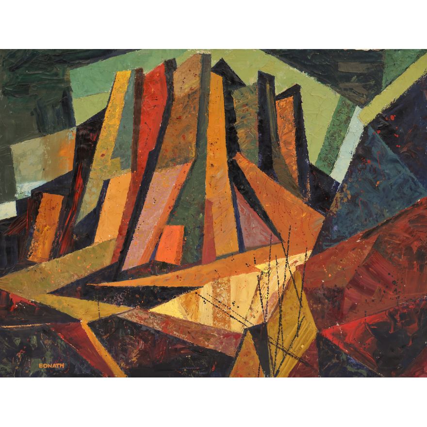 Harry Bonath ''Canyon'' (Abstract) Oil