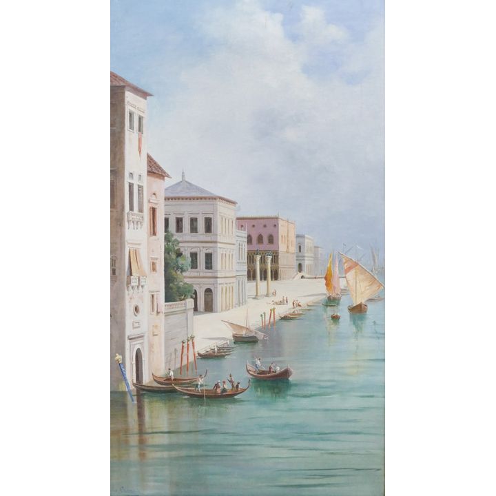 Andrea Cherubini ''View of Venice'' Oil on Canvas