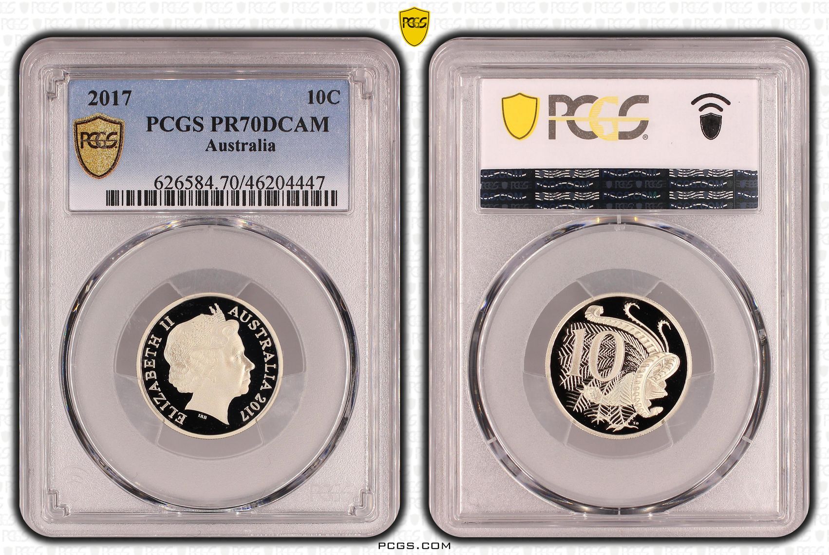 Top pop, Ten Cent, 2017, PCGS PR70DCAM