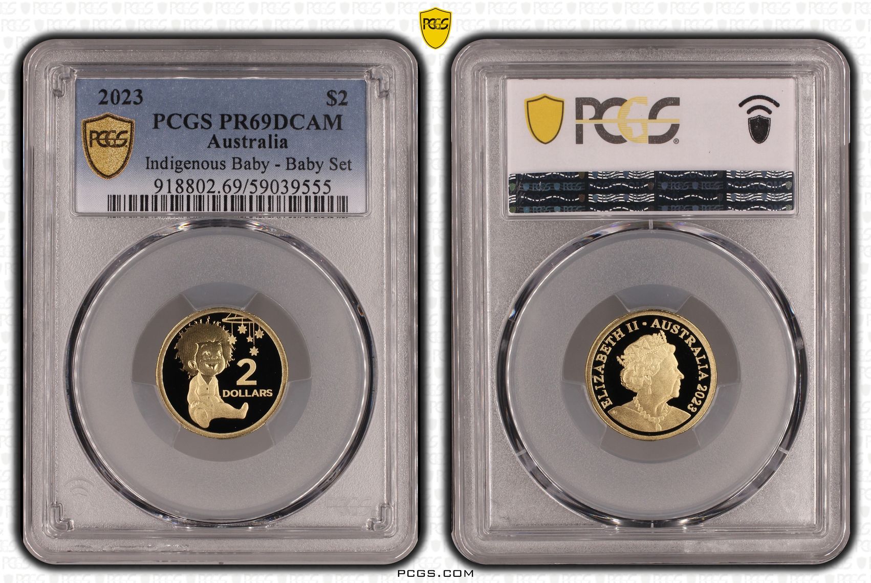 Indigenous Baby - Baby Set, Two Dollar, 2023, PCGS PR69DCAM