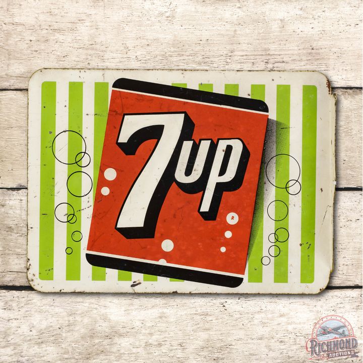 7up w/ Logo Metal Flange Sign TAC 7.25