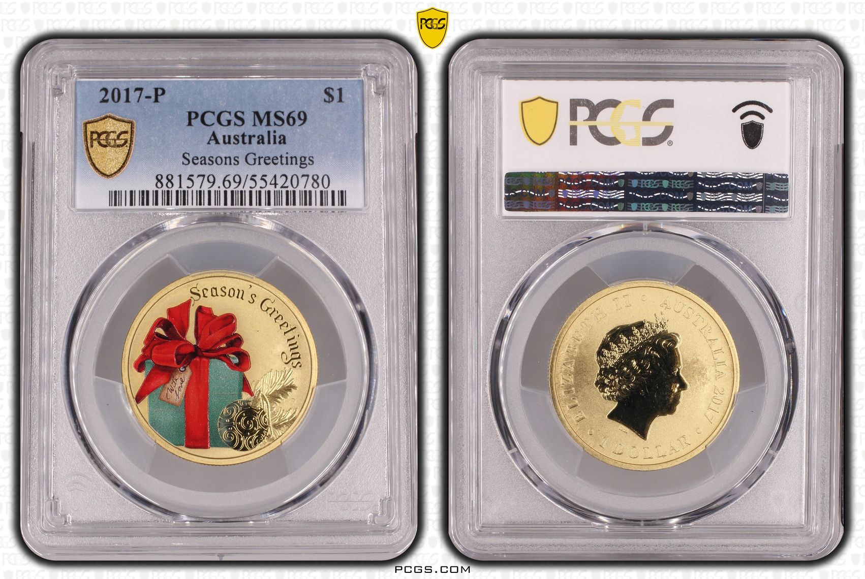 Seasons Greetings, POP 3/0, One Dollar, 2017-P, PCGS MS69