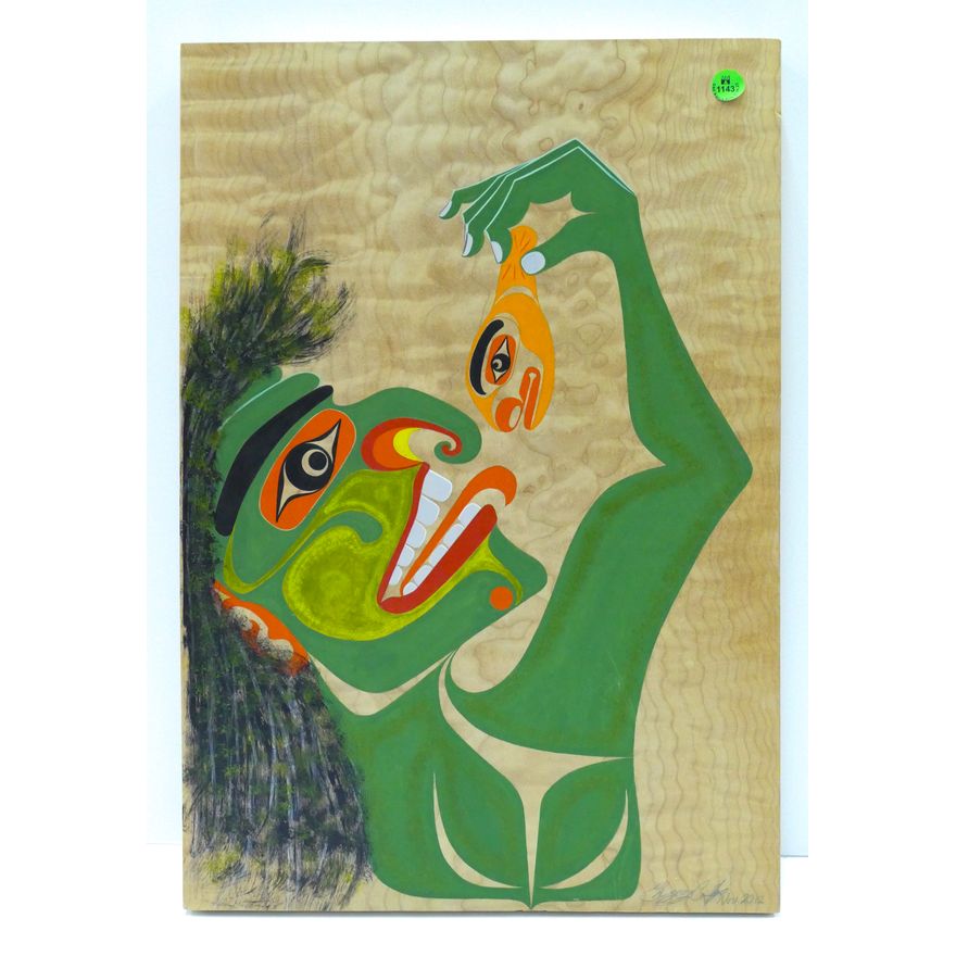 Greg Colfax (Makah) ''Wild Man of the Woods Eating a Cochrel'' 2012