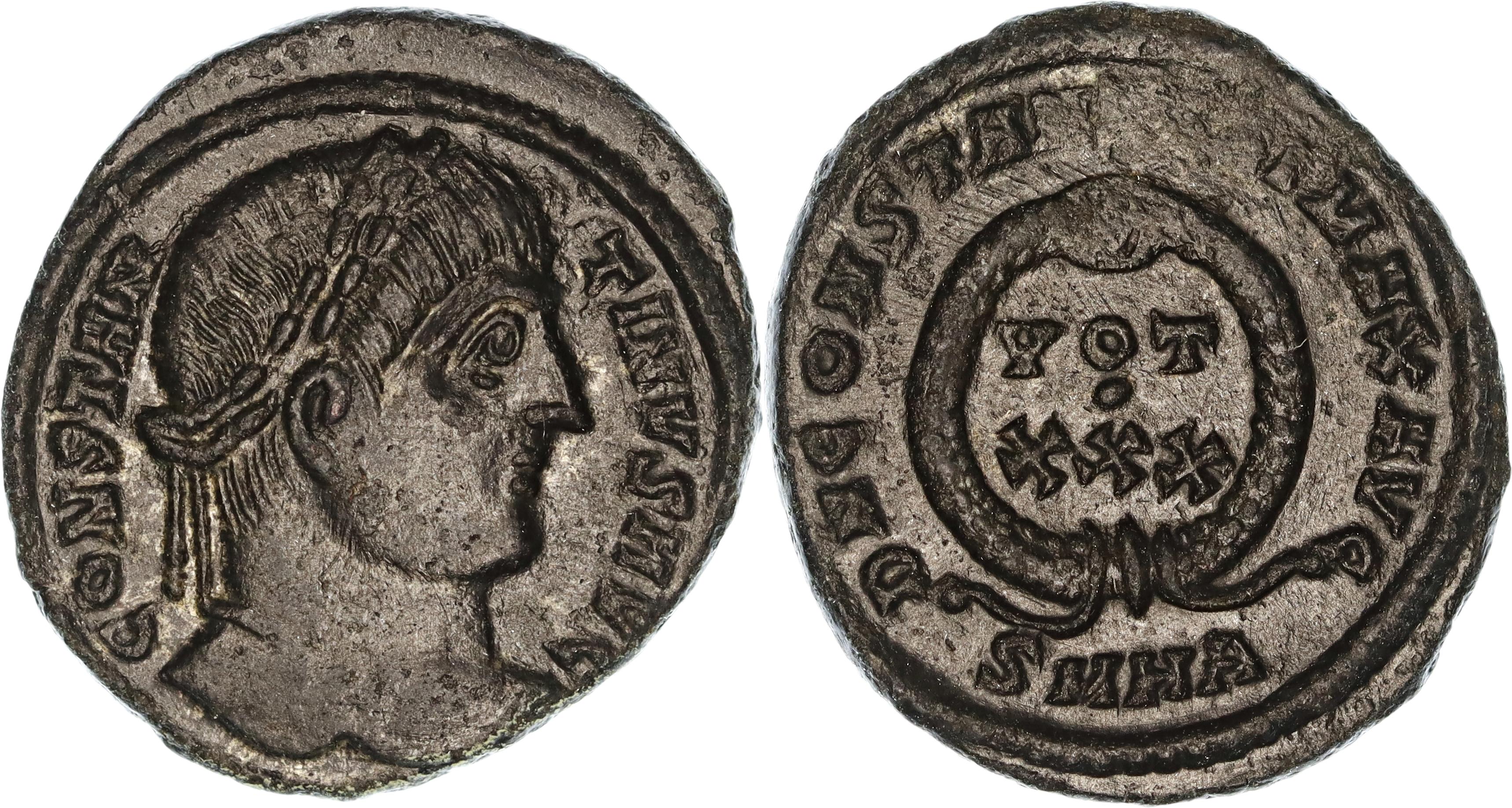 Roman Empire, Constantine I, Æ Follis, 325-326 AD, nVF