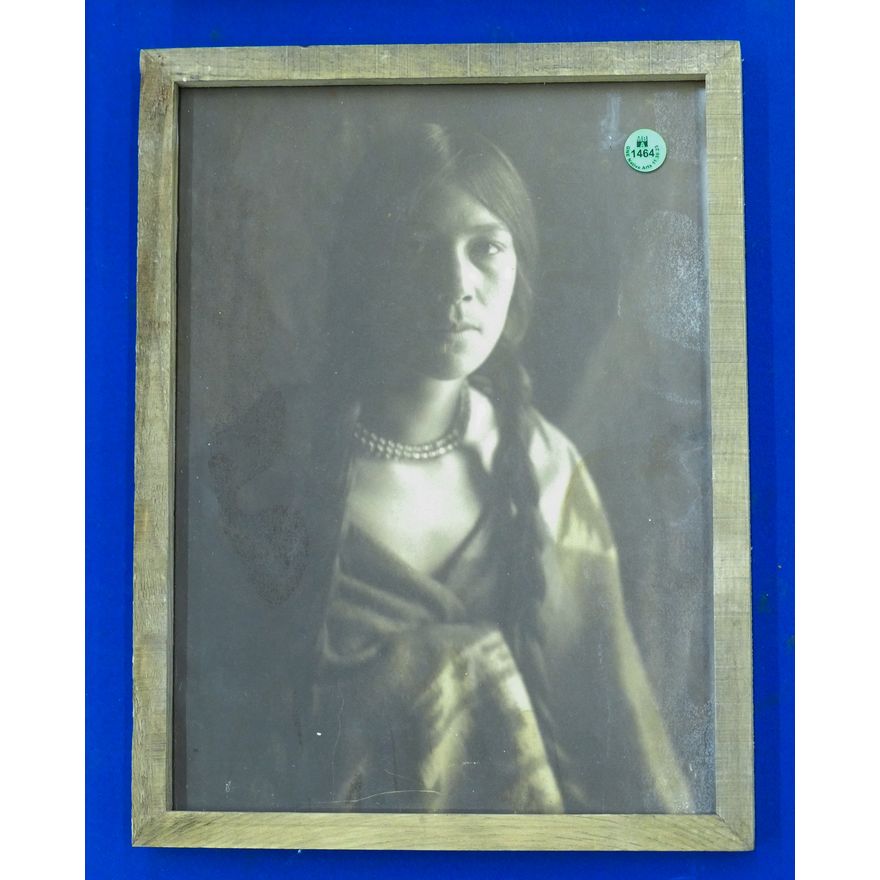 Old Roland Reed Indian Maiden Sepia Photograph Framed