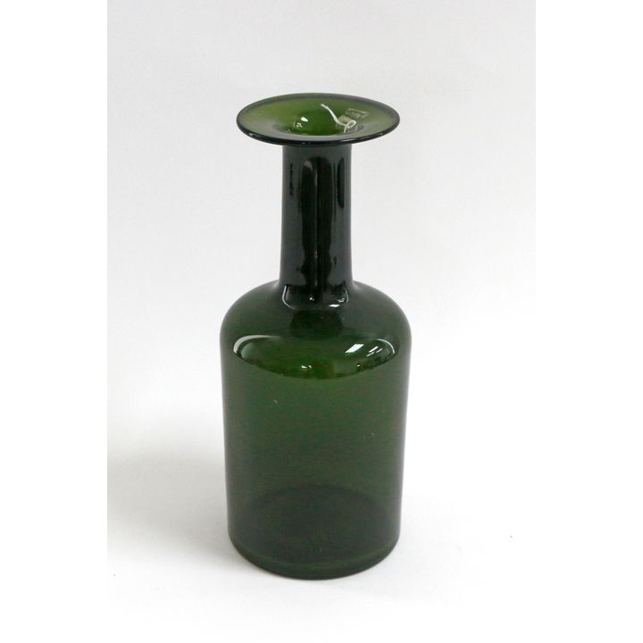 Large vintage Scandinavian green glass bottle