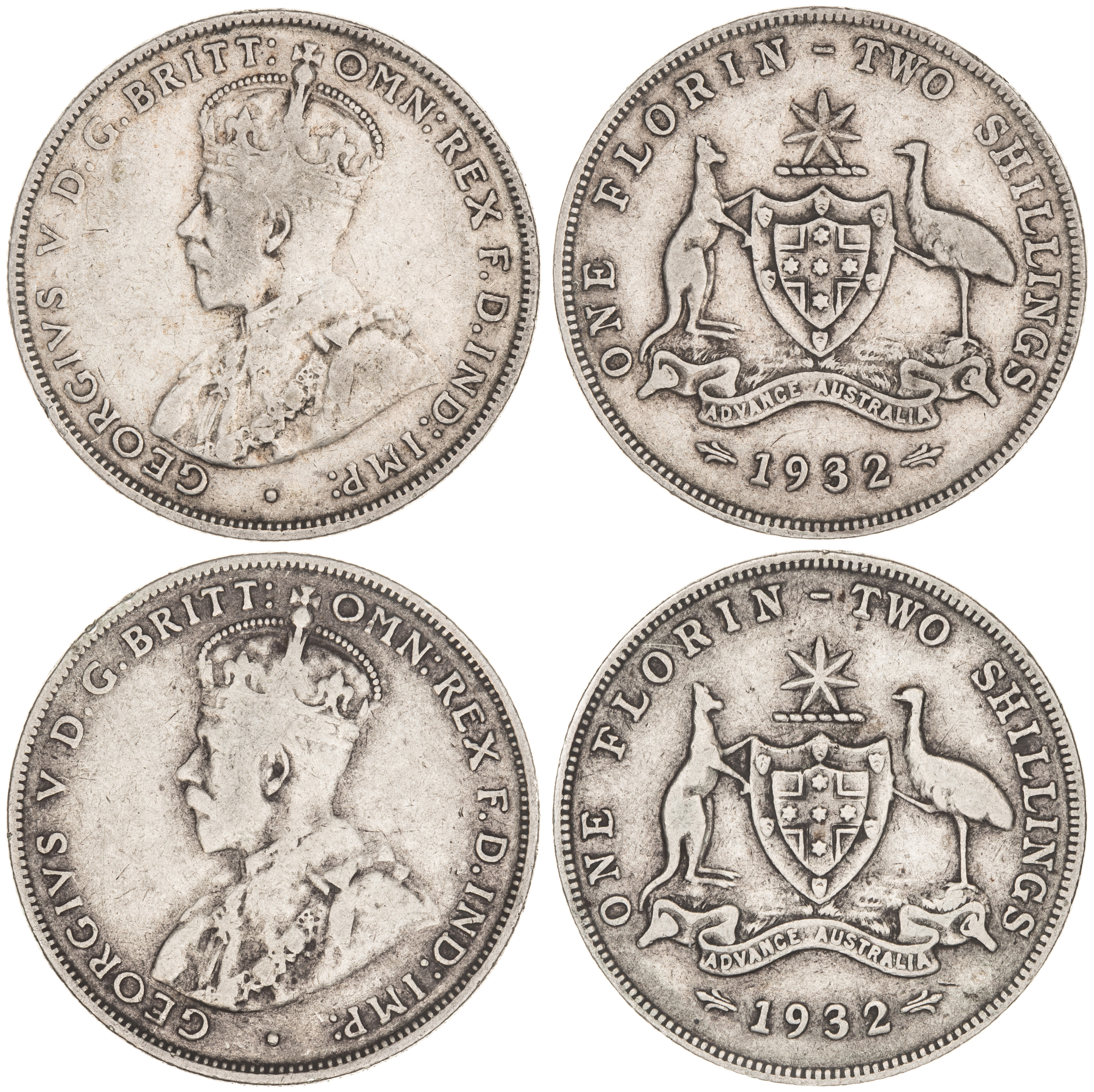 George V, Florin, 1932, VG