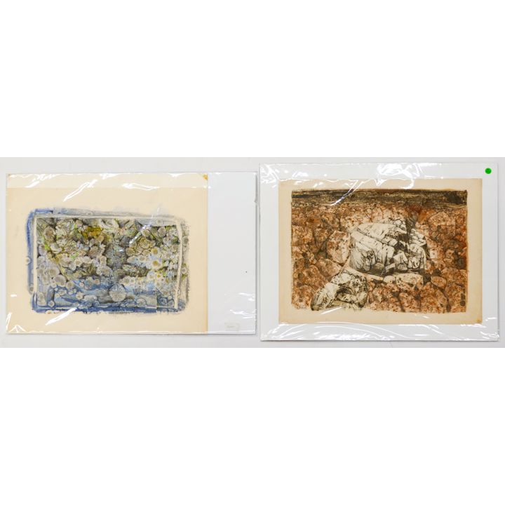 2pc Neil Meitzler Mixed Media Artworks on Paper 18''x24''