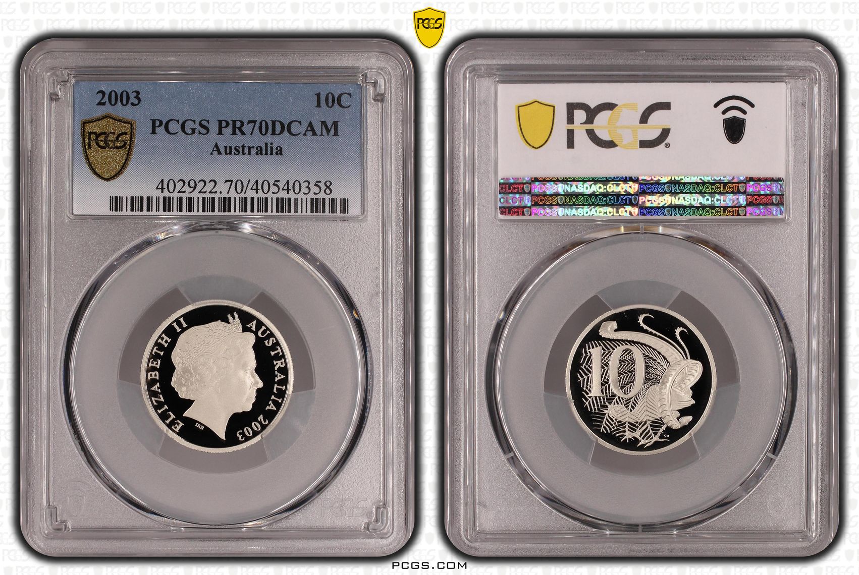 140 · 2003 Australia Ten Cent, 10c PCGS - PR70DCAM POP 39/0 -358