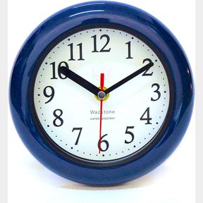 PERFECT SHELL BLUE OCEAN WATER RESISTANT CLOCK, QUARTZ MOVEMENT, SIMPLE DESIGN, 6.5" IN DIAMETER, ABS GLASS FRONT, FLEXIBLE OPTION