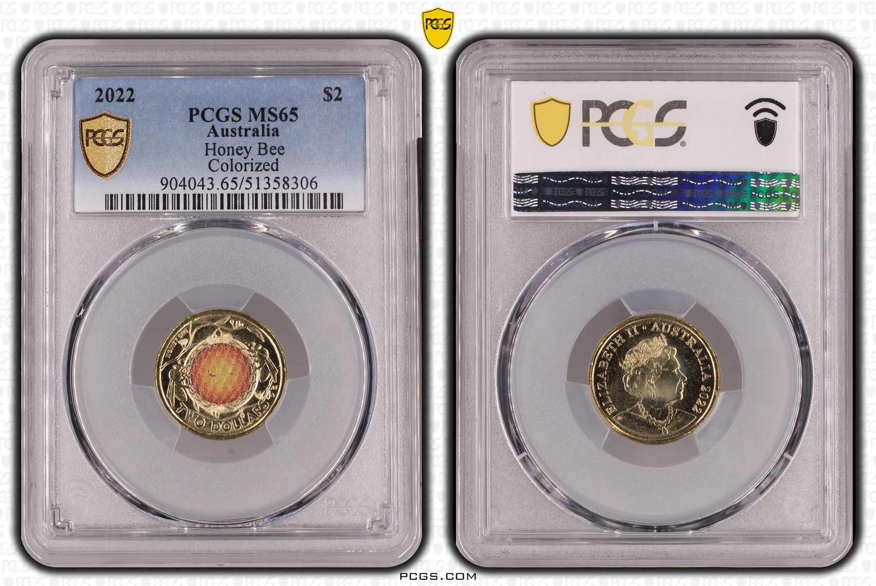 Honey Bee Colorized, Two Dollar, 2022, PCGS MS65
