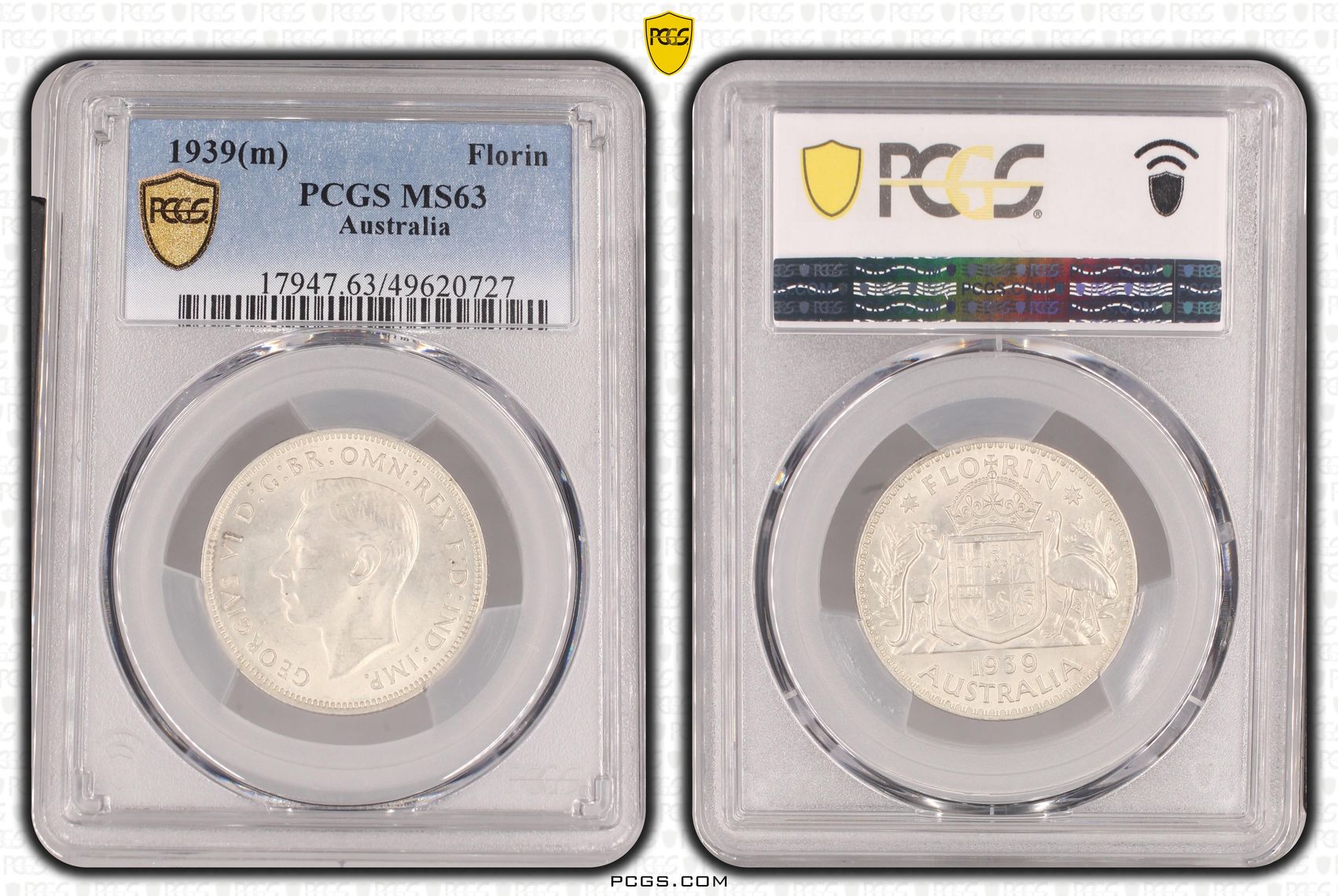 George VI, Florin, 1939(m), PCGS MS63