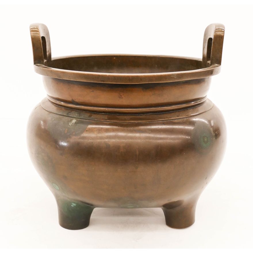 Japanese Meiji Large Bronze Tripod Censer 12''x11''