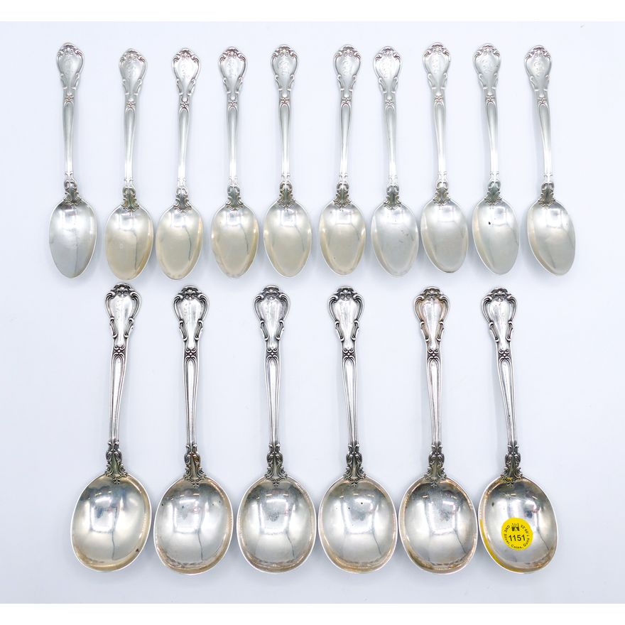 Group 16pc Gorham Chantilly Sterling Spoons - 463 Grams TW