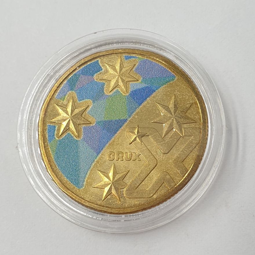 Coloured Aus. Coin Hunt $1 Coin - X (Crux)
