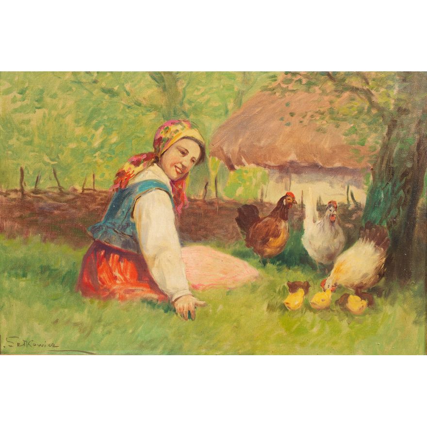 Dziewczyna z kurami