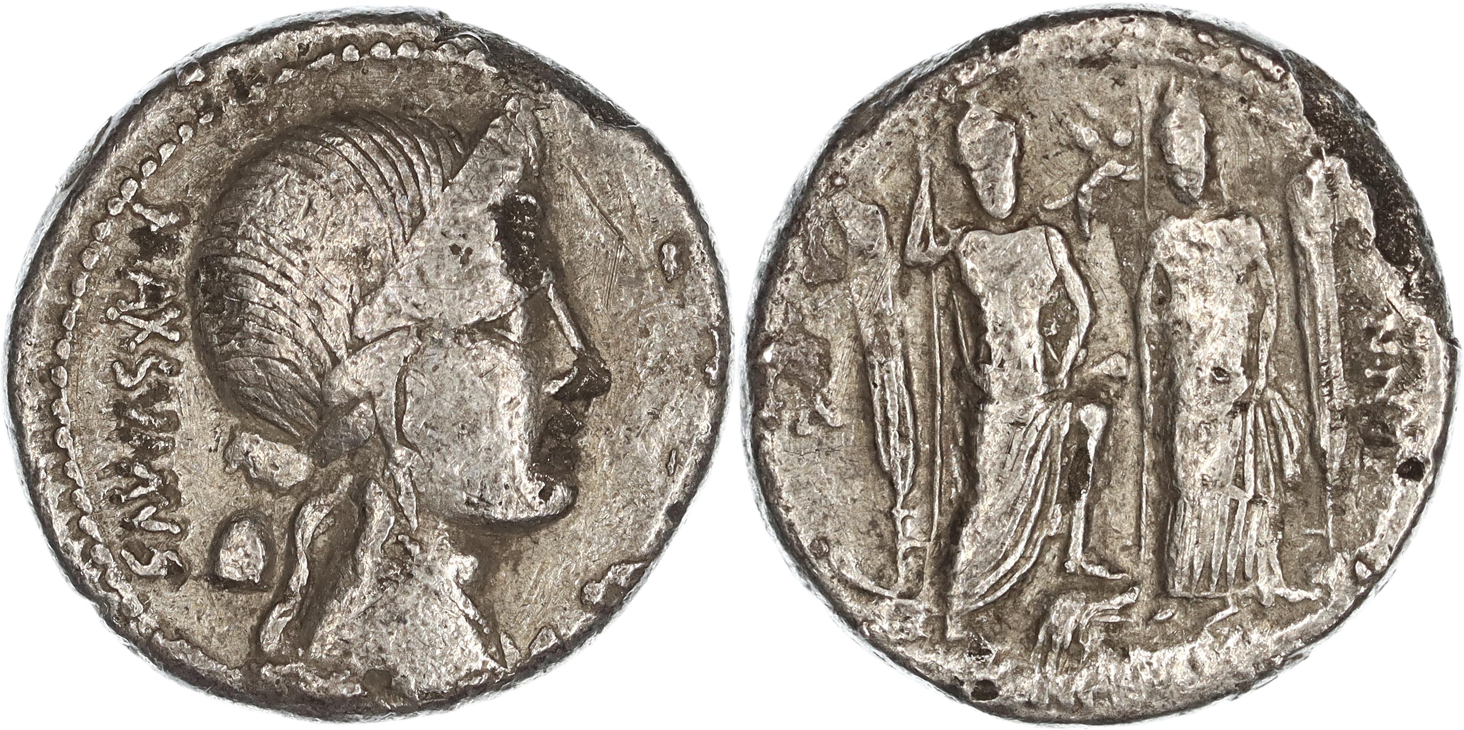Roman Republic, C. Egnatius Cn.f. Cn.n. Maximus, Silver Denarius, 75 BC, gF