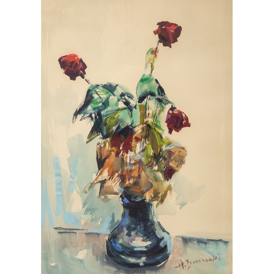 Henryk Baranowski | Róże w wazonie, przed 1974 r.