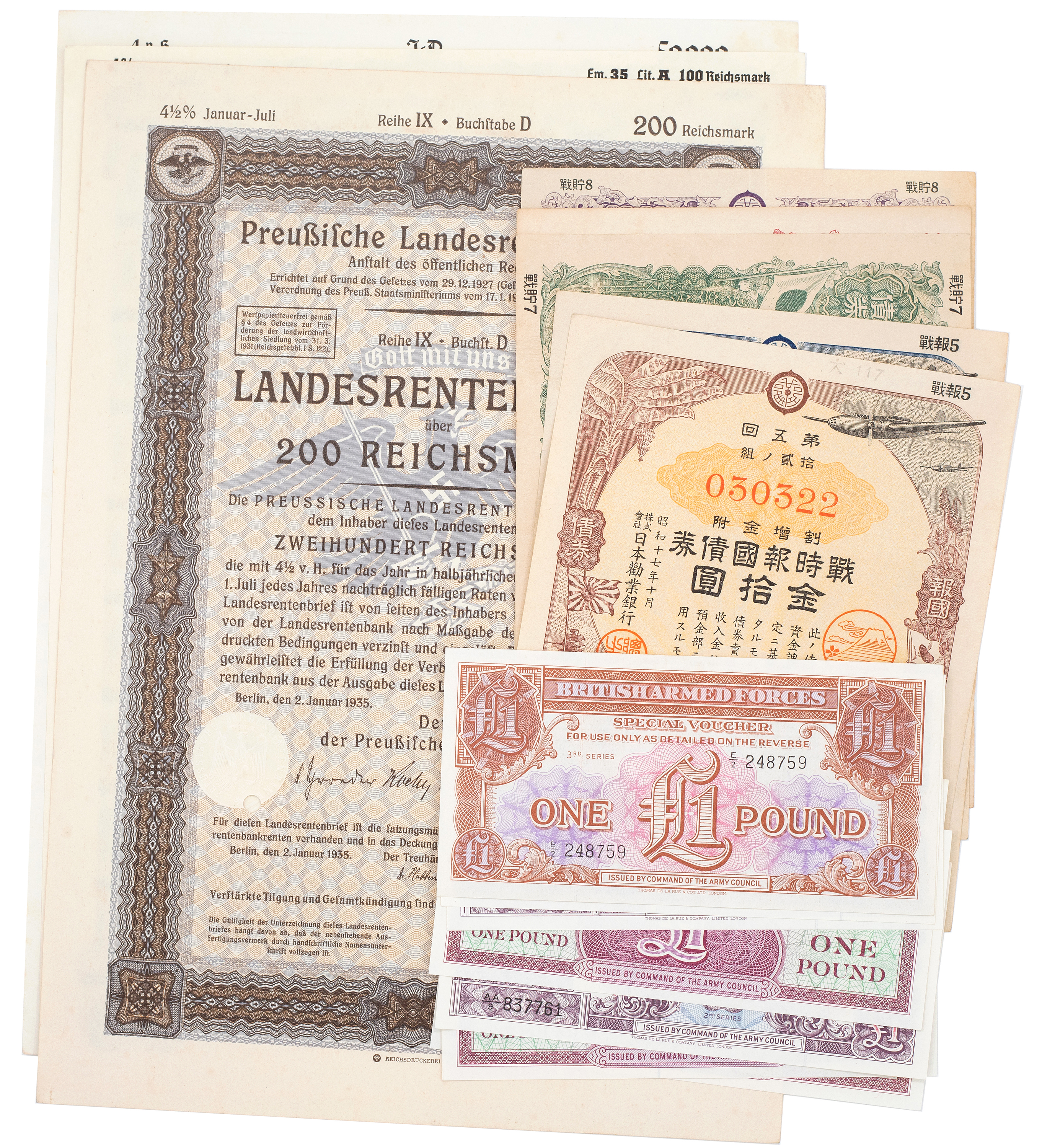 Japan, War Bonds, 1939 - 1945, EF