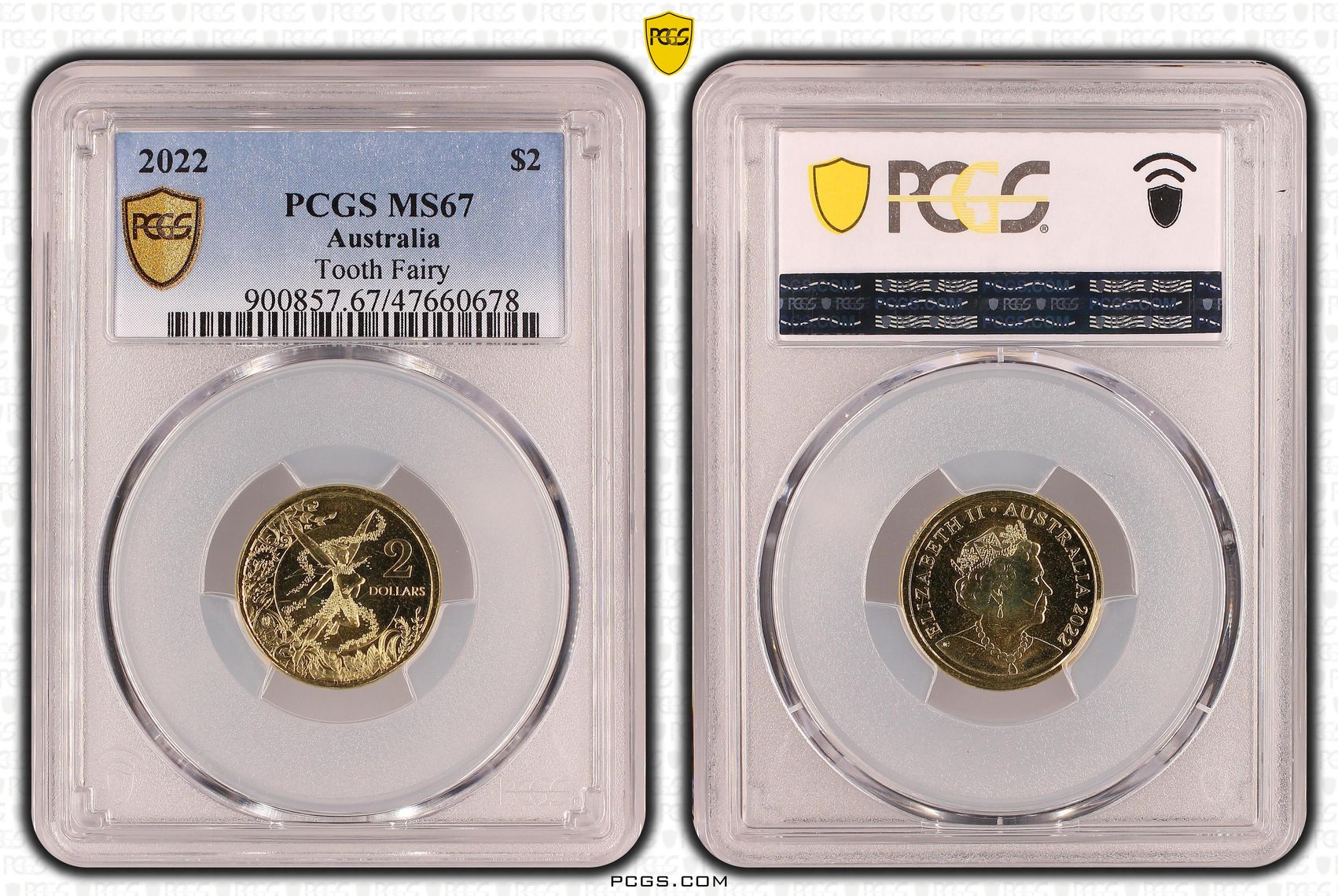 Elizabeth II, Tooth Fairy, Two Dollar, 2022, PCGS MS67
