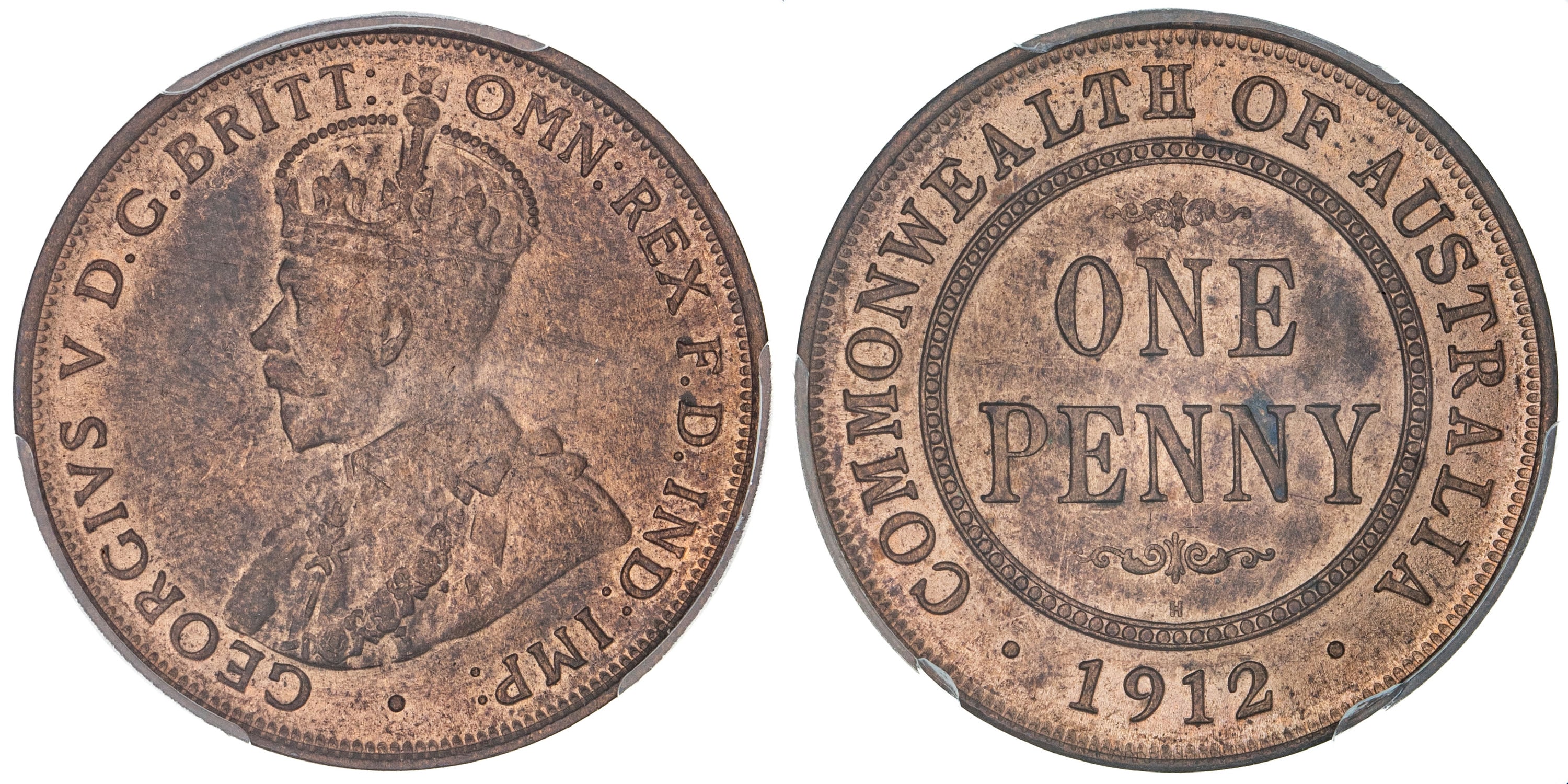 George V, Penny, 1912-H, PCGS MS64RB