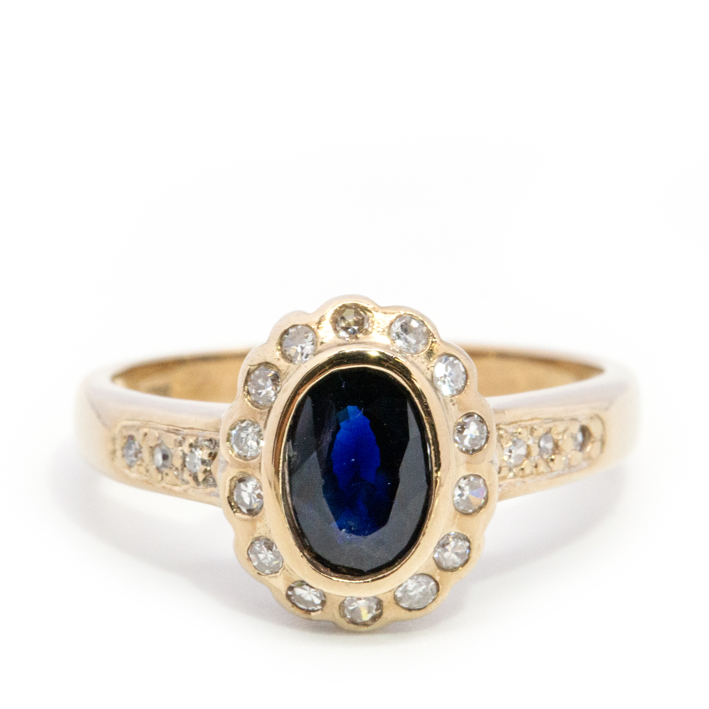 Sapphire Diamond Ring 9ct Gold