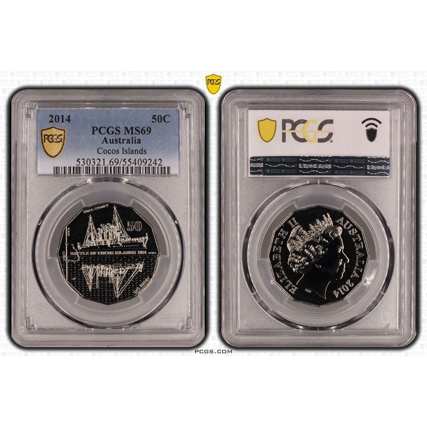 Cocos Islands, Fifty Cent, 2014, PCGS MS69