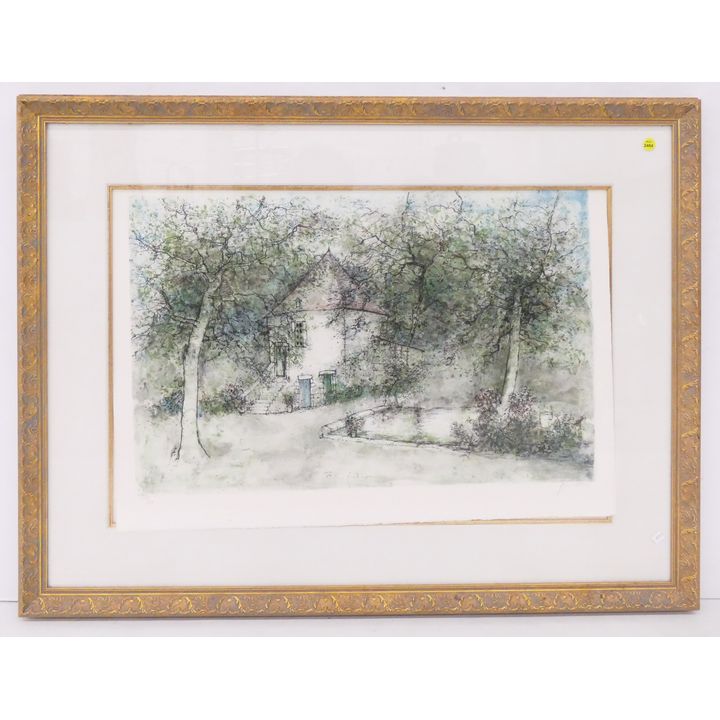 French Modernist S/N Lithograph- Framed 30x40''