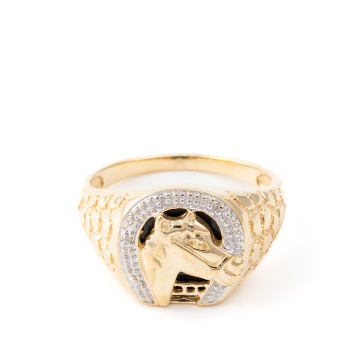 Diamond  & Onyx Signet Ring 9ct