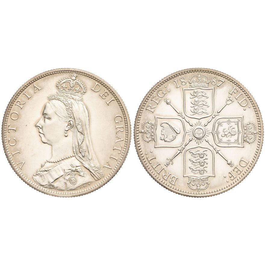 GB 1887 Proof Florin Cleaned aFDC