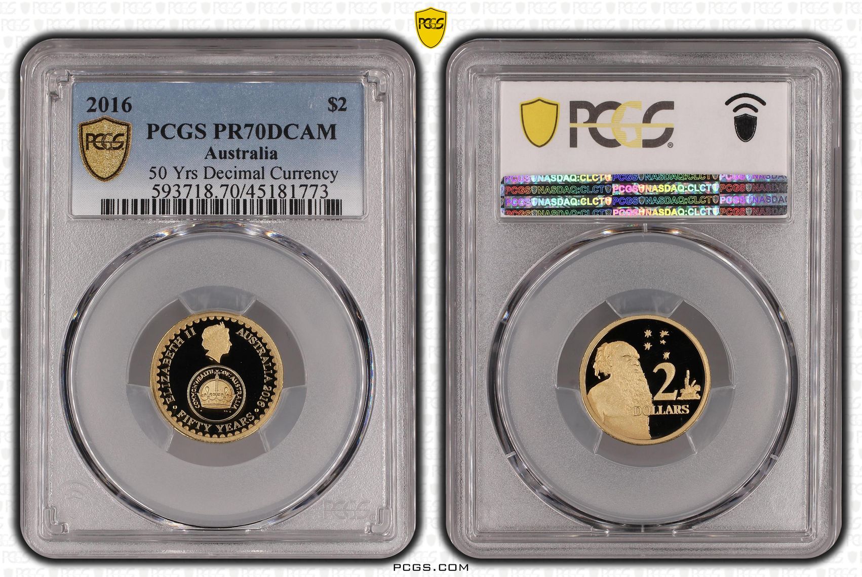 2016 Australia Two Dollar, $2 50 Yrs Decimal Currency PCGS - PR70DCAM POP 46/0 -773