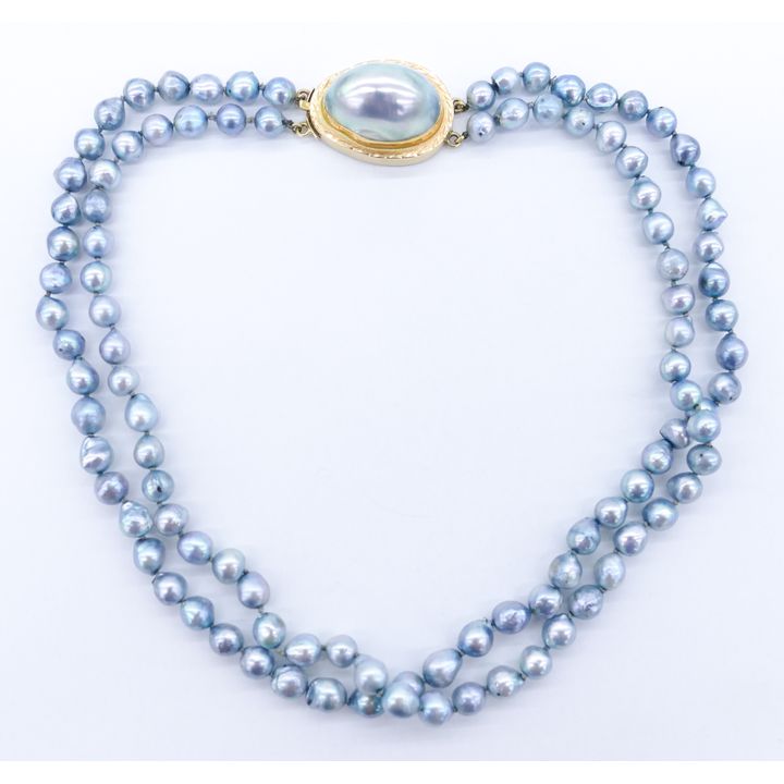 Ladies 14k Grey Baroque Pearl Necklace