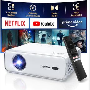 EAZZE D1 SMART PROJECTOR WITH WIFI AND BLUETOOTH, NETFLIX-OFFICIALLY-LICENSED, AUTO FOCUS & KEYSTONE, DOIBY AUDIO, ZOOM, NATIVE 10