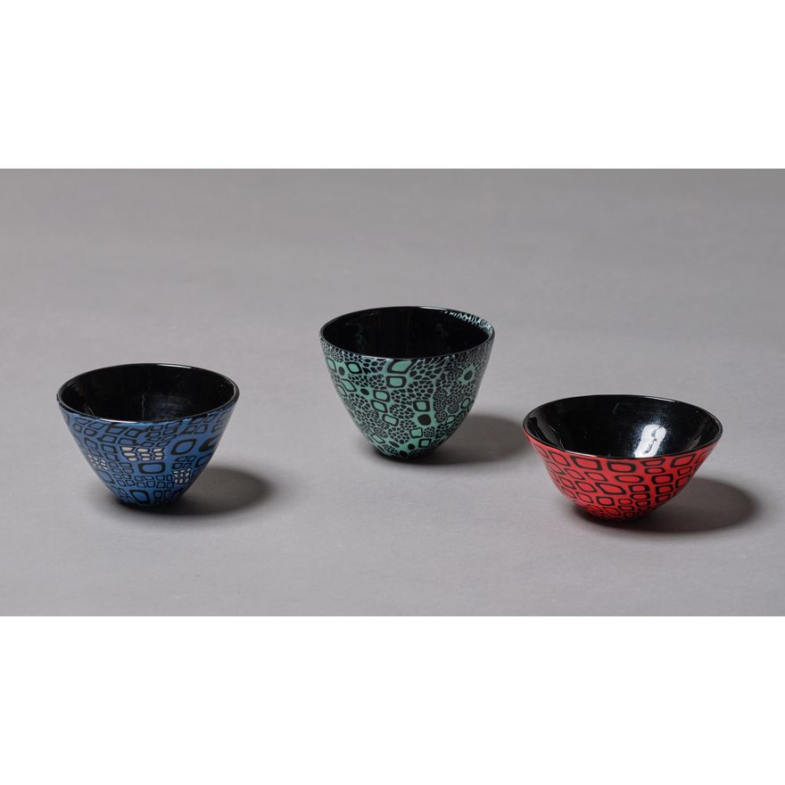 Lyndsay Patterson ‘Set of three Murrine style bowls’