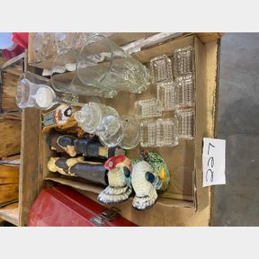Small crystal dishes, glasses and Thanksgiving décor