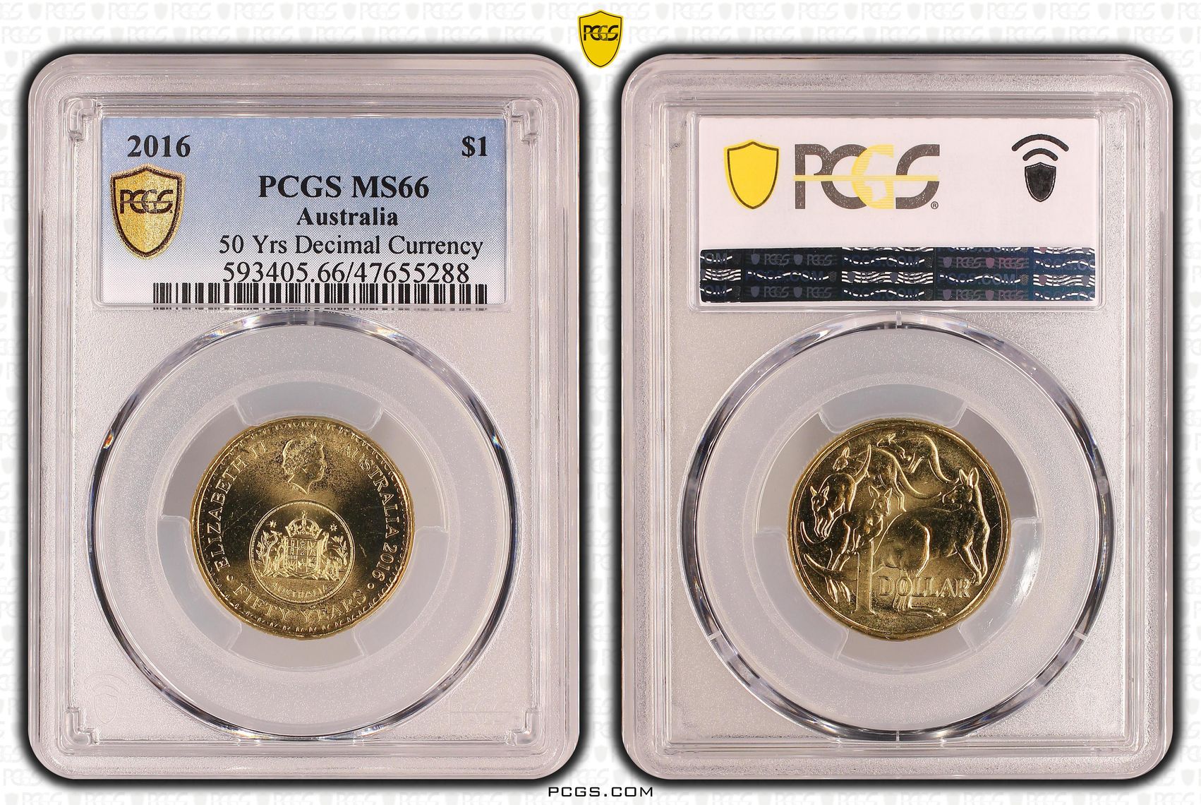 50 Yrs Decimal Currency, One Dollar, 2016, PCGS MS 66