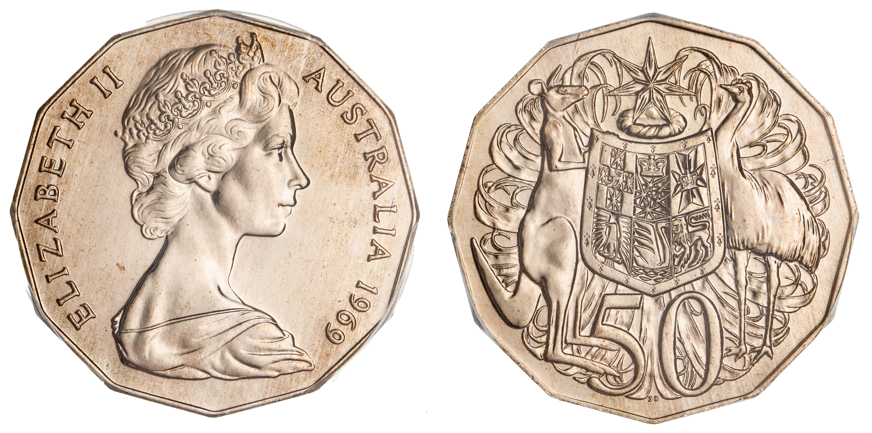 Elizabeth II, Yarralumla PNC , Fifty Cents, 1969, PCGS SP 66