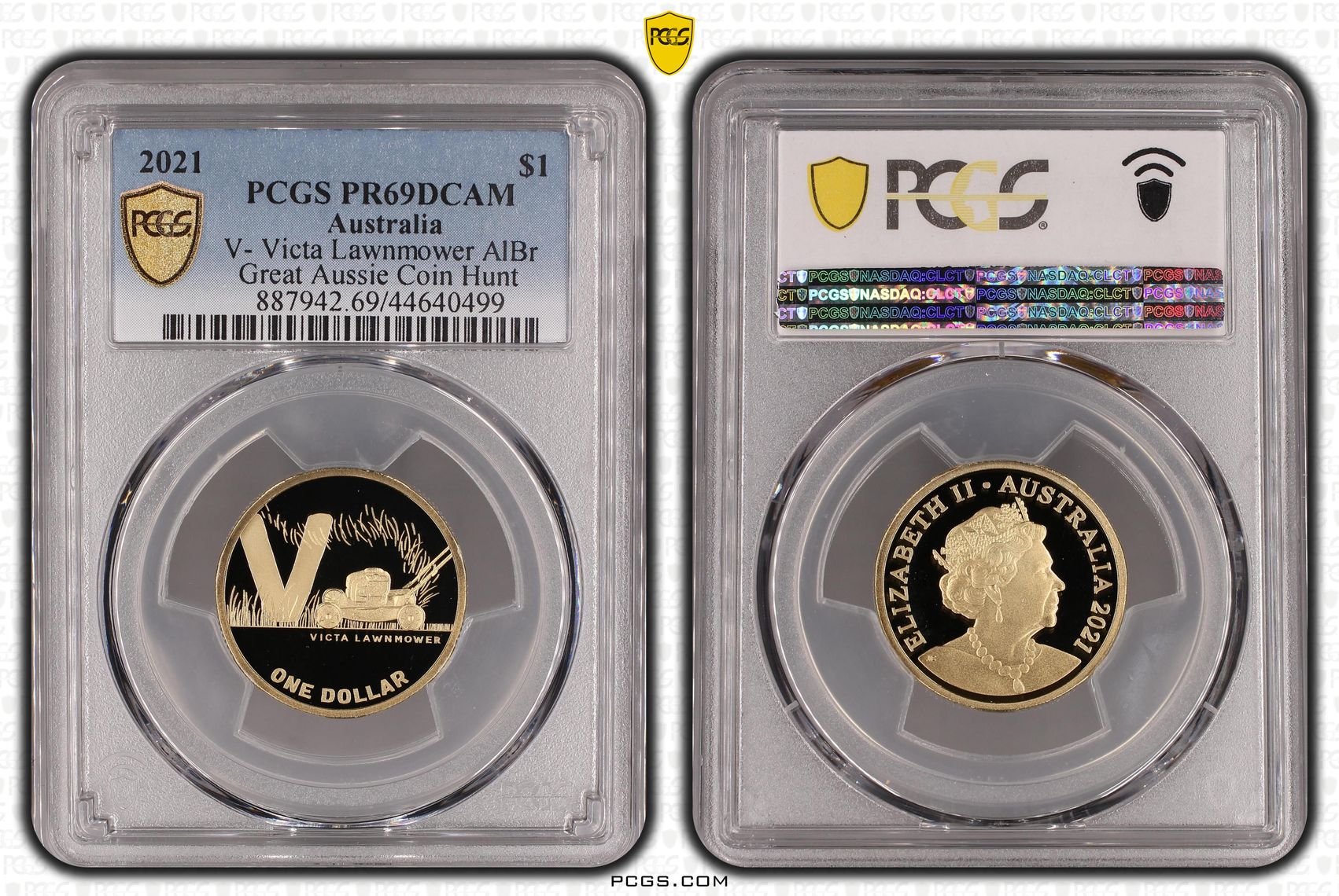 2021 Australia One Dollar, $1 V- Victa Lawnmower AlBr PCGS - PR69DCAM -499