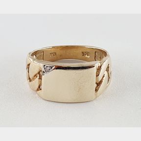 9CT YELLOW GOLD MENS RING WITH CUBIC - 51929/11688
