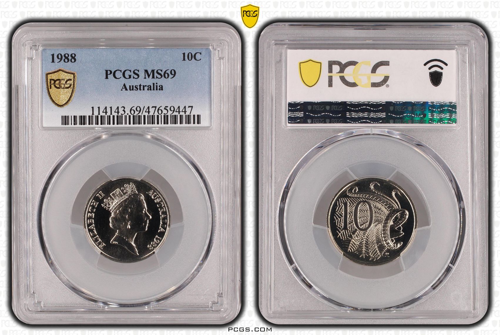 Ten Cent, 1988 POP Report 6/0, PCGS MS 69